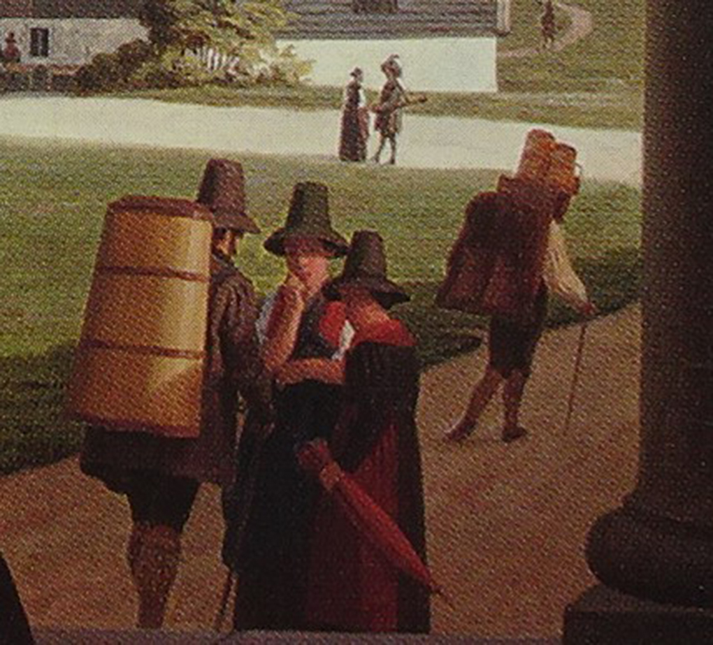 Tragarz mleka i jego towarzysz – fragment obrazu Ludwiga Mosta Wspomnienie z Kreuth, 1841 (wersja 2)