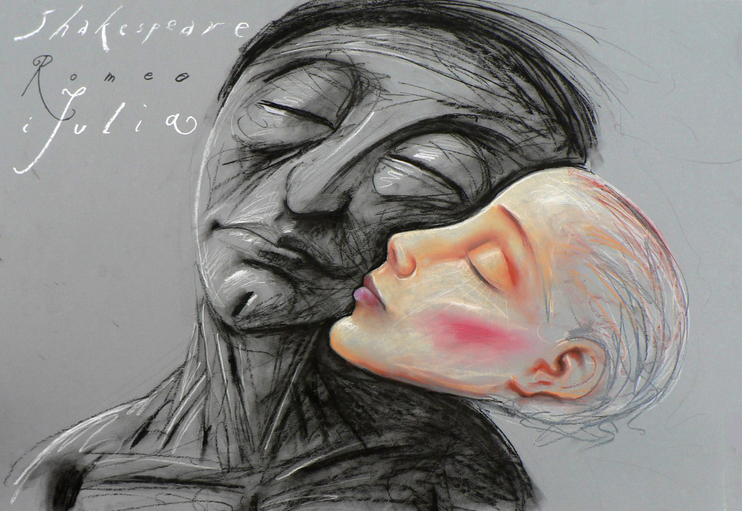 Leszek Żebrowski, rysunek pastelem Romeo i Julia, 2009, 100 x 70 cm