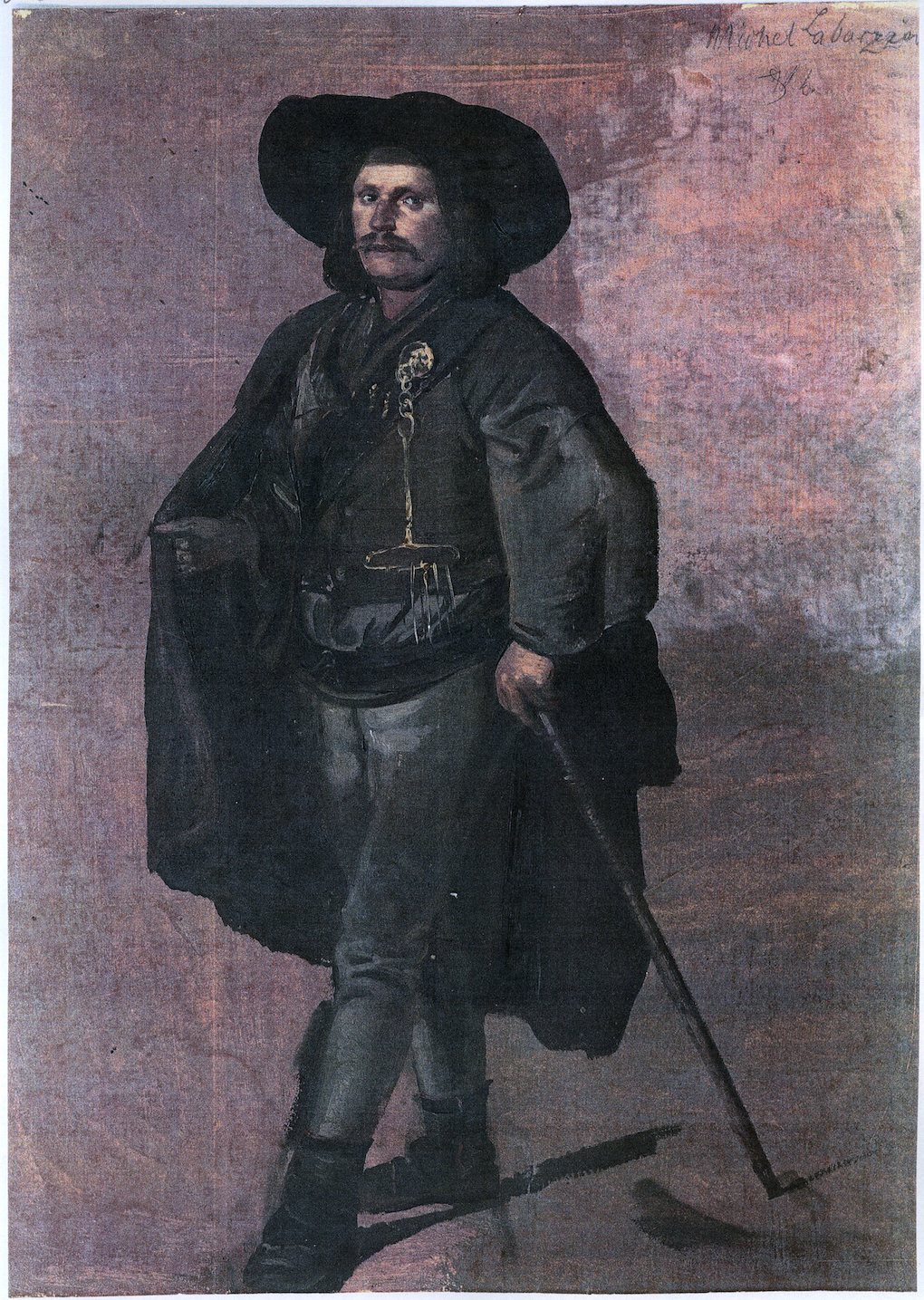 Ludwig Most, Portret Michela Labarziena, 1840, studium olejne na papierze, Muzeum Narodowe w Szczecinie