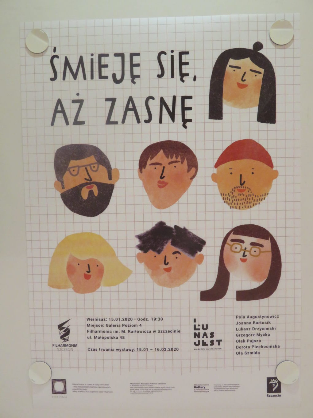Plakat Kolektywu ILU NAS JEST 1.501.2020 w Filharmonii im. Mieczysława Karłowicza w Szczecinie