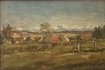 Alpenpanorama, Öl auf Leinwand, nicht datiert, im Besitz von Dr. Zygmunt Niedźwiedź