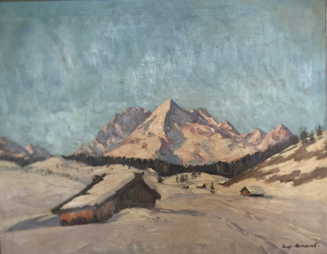 Eugen Dekkert, In den Alpen kommt der frühe Frühling, nicht datiert, Öl auf Leinwand, Eigentum des Antiquitätengeschäfts Marek Wyłupek