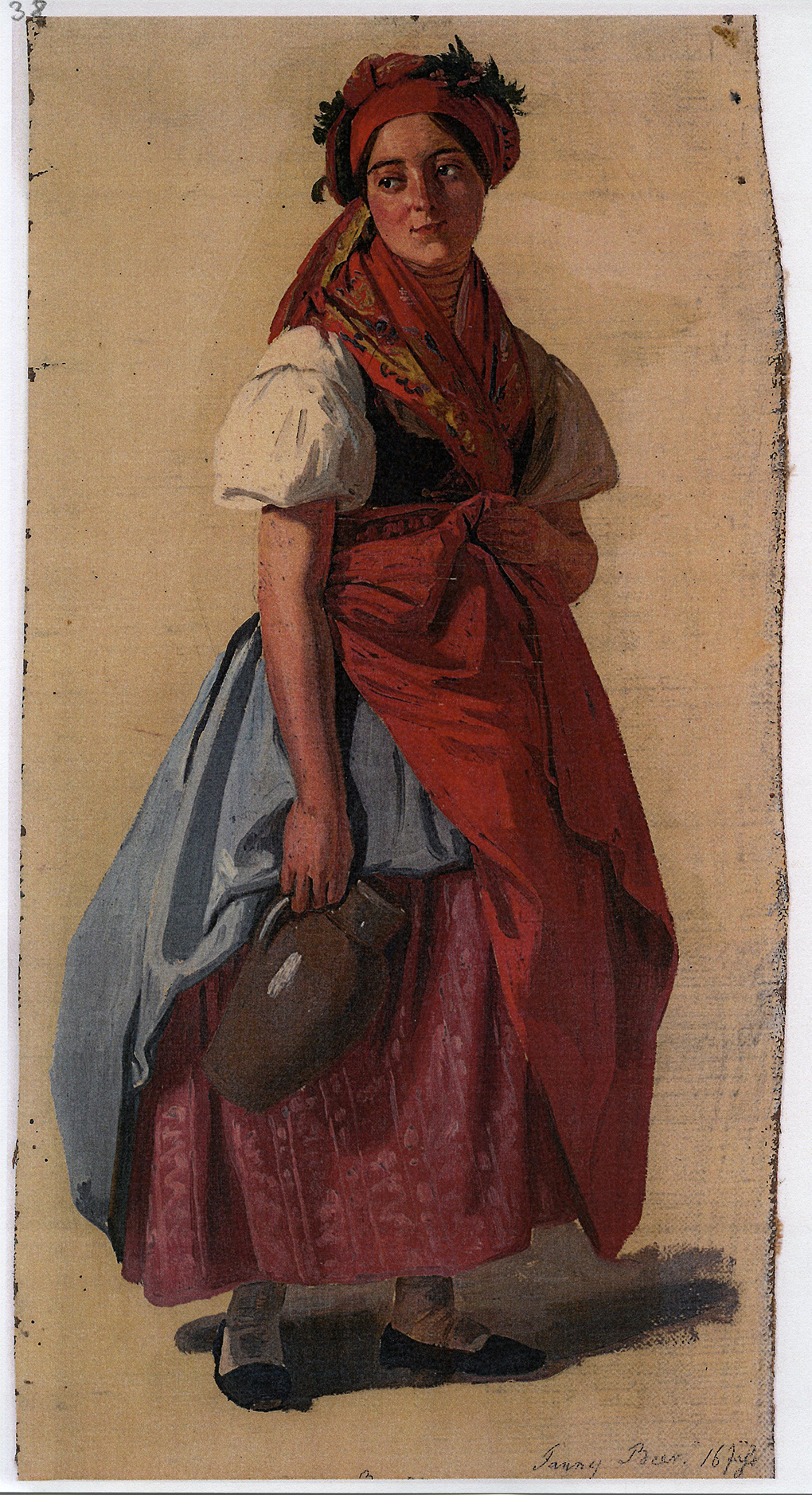 Ludwig Most, Portret Fanny Beer, studium do obrazu, olej na płótnie, 1851, Muzeum Narodowe w Szczecinie