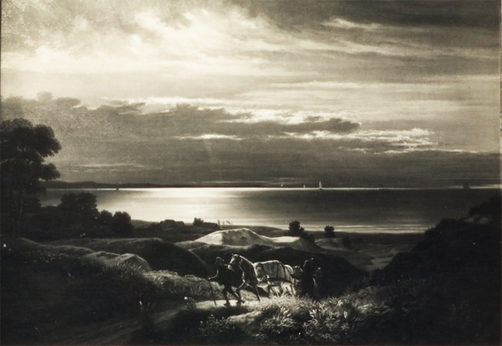 August Ludwig Most, Strandpferde bei Misdroy, 1855, Öl auf Leinwand, Privatbesitz