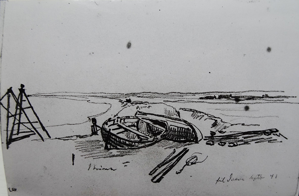 Ludwig Most, Heiligendamm, wrzesień 1841, ołówek, papier welinowy, Szkicownik nr 12, karta 9, Muzeum Narodowe w Szczecinie
